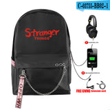 Stranger Things Hellfire Club Backpack Stranger Things Backpack USB Charging Backpack Student