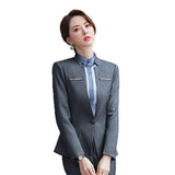 Women Autumn Uniform Designs Formal Style Office Lady Bussiness Attire Work Suit Work Clothes Work Clothes Interview Suit