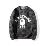 Shark Print Sweatshirt Men'S Youth Camouflage Brushed Sweater Autumn And Winter Cotton Plus Size Student Pullover Sweater