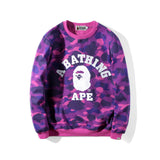 Shark Print Sweatshirt Men'S Youth Camouflage Brushed Sweater Autumn And Winter Cotton Plus Size Student Pullover Sweater