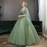 Women's Evening Dress Ball Gown Princess Quinceanera Wedding Dresses Army Green Long Slimming Tutu Evening Gown