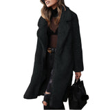 Women Winter Coats Fall Winter Coat Long Sleeve Lapel Female Plush Top Large Coat