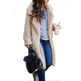 Women Winter Coats Fall Winter Coat Long Sleeve Lapel Female Plush Top Large Coat