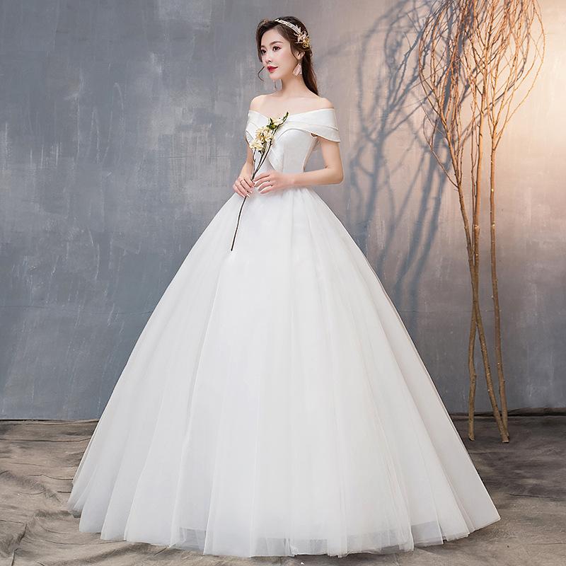 Women's Evening Dress Ball Gown Princess Quinceanera Wedding Dress Off-Shoulder Wedding Dress Simple and Thin Tulle Tutu Dress Women