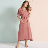 Mauve Dress Beach Dress V-neck Lace-up Beach Party Dress Dress