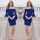 Homecoming Dresses Women's Ruffle Sleeve Dress Sexy Slim Dress Midi Dress