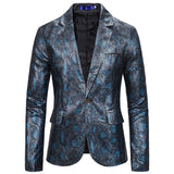 Bohemian Chic Wedding Guest Men Attire One-Button Suit Bronzing Python Print Suit Dress Costume