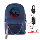 Stranger Things Hellfire Club Backpack Stranger Things Backpack USB Charging Backpack Student