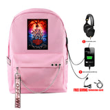 Stranger Things Hellfire Club Backpack Stranger Things Backpack USB Charging Backpack Student