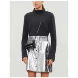 The Rock Turtleneck Rock Style Decorative Rivets Half Turtleneck Wool Cashmere Blended Knitted Bottoming Shirt