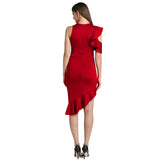 Cocktail Attire for Women off-the-Shoulder Ruffled Dress