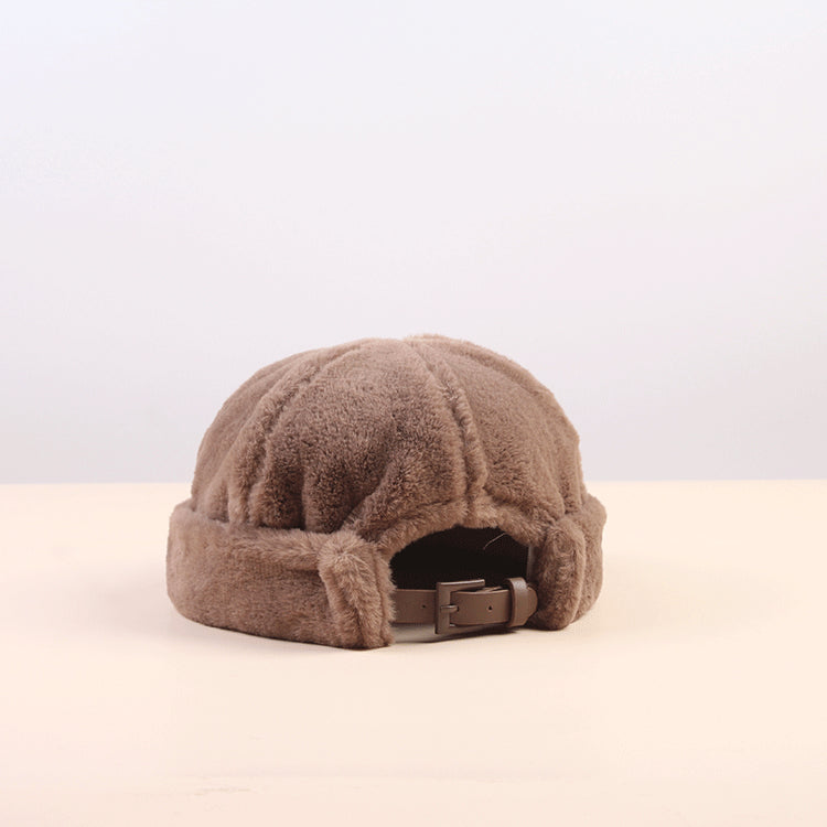 Beanies Japanese-Style Retro Beanie Skullcap Female Autumn and Winter Plush a Sailor's Cap