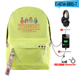 Stranger Things Hellfire Club Backpack Stranger Things Backpack USB Charging Backpack Student