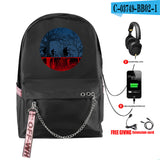 Stranger Things Hellfire Club Backpack Stranger Things Backpack USB Charging Backpack Student