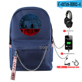 Stranger Things Hellfire Club Backpack Stranger Things Backpack USB Charging Backpack Student