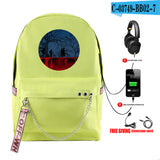 Stranger Things Hellfire Club Backpack Stranger Things Backpack USB Charging Backpack Student