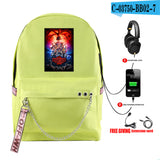 Stranger Things Hellfire Club Backpack Stranger Things Backpack USB Charging Backpack Student