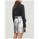 The Rock Turtleneck Rock Style Decorative Rivets Half Turtleneck Wool Cashmere Blended Knitted Bottoming Shirt