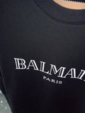 T Shirt Balmain Autumn and Winter Letters Pure Cotton Long-Sleeved Sweatshirt Couple Style