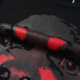 GVC T Shirt Spring and Autumn Long Sleeve T-shirt Red Dog Head Pattern Street Cotton Men's Clothing