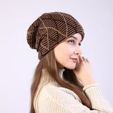 Women Winter Hats Men and Women Sleeve Cap Mixed Colors Woolen Cap Autumn and Winter