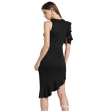 Cocktail Attire for Women off-the-Shoulder Ruffled Dress