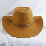 Cowboy Hats Suede Spring and Summer Men's and Women's Outdoor Mountaineering Wide Brim Hat Fedora Hat