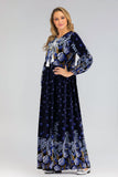 Muslim Women Stylish Kashibo Abaya Muslim Ladies Long Gown Islamic Clothing Jilbab Jalabiya Autumn Winter Gold Velvet Printed Long Sleeve Loose Plus Size Dress