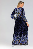 Muslim Women Stylish Kashibo Abaya Muslim Ladies Long Gown Islamic Clothing Jilbab Jalabiya Autumn Winter Gold Velvet Printed Long Sleeve Loose Plus Size Dress
