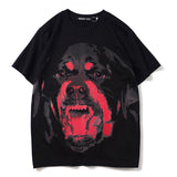 GVC T Shirt Red Dog Head Pattern Pure Cotton Loose Short Sleeve T-shirt Men