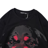 GVC T Shirt Spring and Autumn Long Sleeve T-shirt Red Dog Head Pattern Street Cotton Men's Clothing