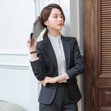 Women's Autumn Uniform Designs Formal Style Office Lady Bussiness Attire Work Suit Autumn and Winter Formal Suit Work Clothes Plaid Suit