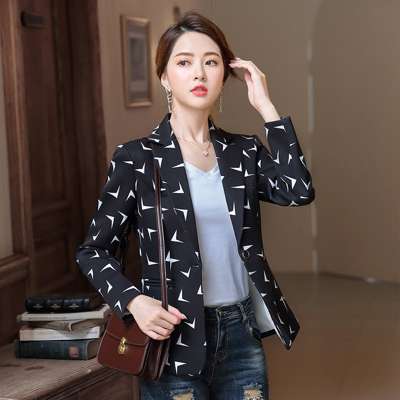 Women Autumn Uniform Designs Formal Style Office Lady Bussiness Attire Work Suit Long Sleeve Loose-Fitting Casual Suit