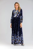 Muslim Women Stylish Kashibo Abaya Muslim Ladies Long Gown Islamic Clothing Jilbab Jalabiya Autumn Winter Gold Velvet Printed Long Sleeve Loose Plus Size Dress