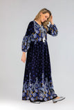 Muslim Women Stylish Kashibo Abaya Muslim Ladies Long Gown Islamic Clothing Jilbab Jalabiya Autumn Winter Gold Velvet Printed Long Sleeve Loose Plus Size Dress