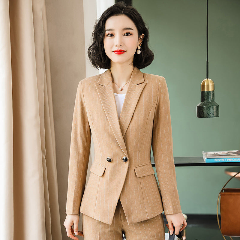 Women Autumn Uniform Designs Formal Style Office Lady Bussiness Attire Work Suit Autumn Workwear Two-Piece Set