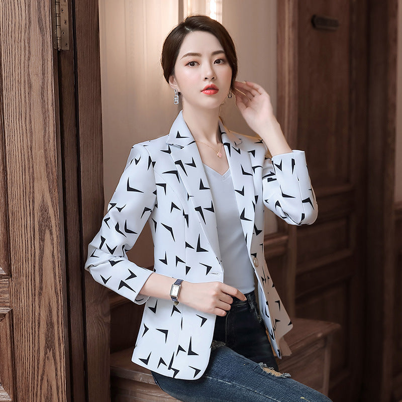 Women Autumn Uniform Designs Formal Style Office Lady Bussiness Attire Work Suit Long Sleeve Loose-Fitting Casual Suit