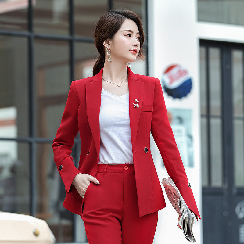 Women Autumn Uniform Designs Formal Style Office Lady Bussiness Attire Work Suit Suit