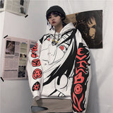 Itachi Uchiha Costume Autumn and Winter Anime Fire Shadow Dark Skunk Character Sharingan Print Couple Velvet Padded Hooded Sweatshirt Female