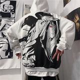 Itachi Uchiha Costume Autumn and Winter Anime Fire Shadow Dark Skunk Character Sharingan Print Couple Velvet Padded Hooded Sweatshirt Female