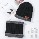 Mens Winter Hats Winter Fleece Lined Padded Warm Keeping Knitted Hat Twist Scarf