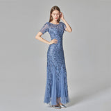 Daisy Buchanan Dress Spring Summer Slim-Fit Mesh Sequins Evening Dress