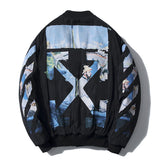 OW Classic Monet Oil Painting Graffiti Arrow Thickened Padded Coat Cotton Coat jacket