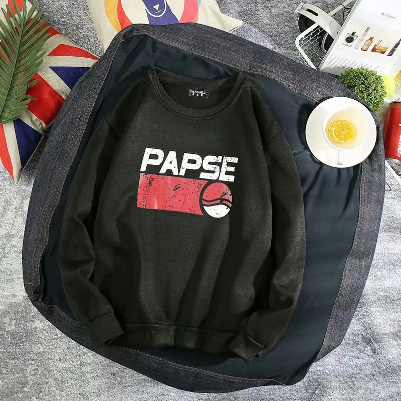 Men Sweatshirts Autumn Thickening Sweater Men's Printed Top