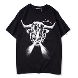 GVC T Shirt Bullfighting Pattern Pure Cotton Loose Short Sleeve T-shirt Men