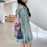 Comic Denim Jacket Spring and Autumn Jacket Jacket