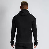 Men Tracksuit Muscle Workout Leisure Training Sweater Hooded Sweatshirt