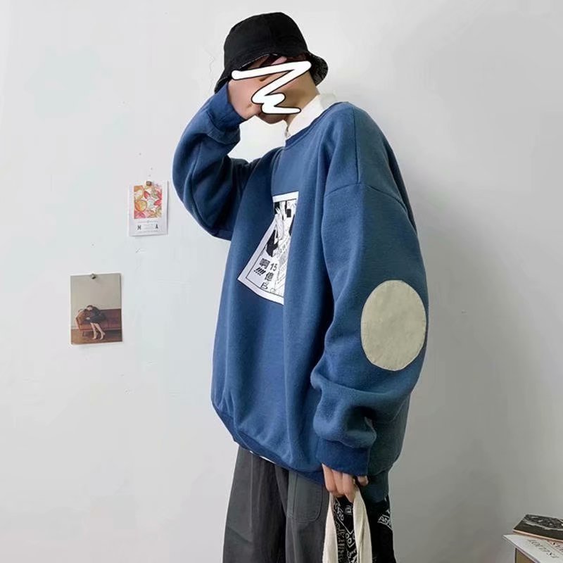 Men Sweatshirts Long-Sleeved T-shirt Men's Autumn and Winter Loose round Neck Sweater