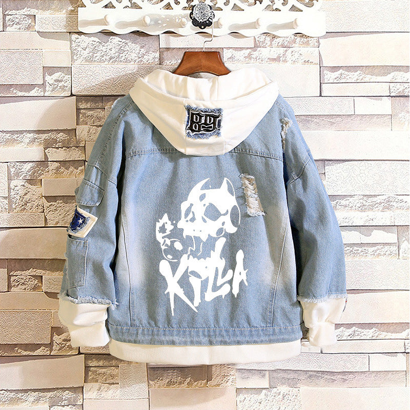 Comic Denim Jacket Anime Denim Jacket Coat