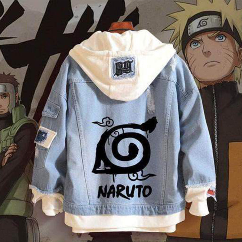 Comic Denim Jacket Men's and Women's Casual Denim Jacket